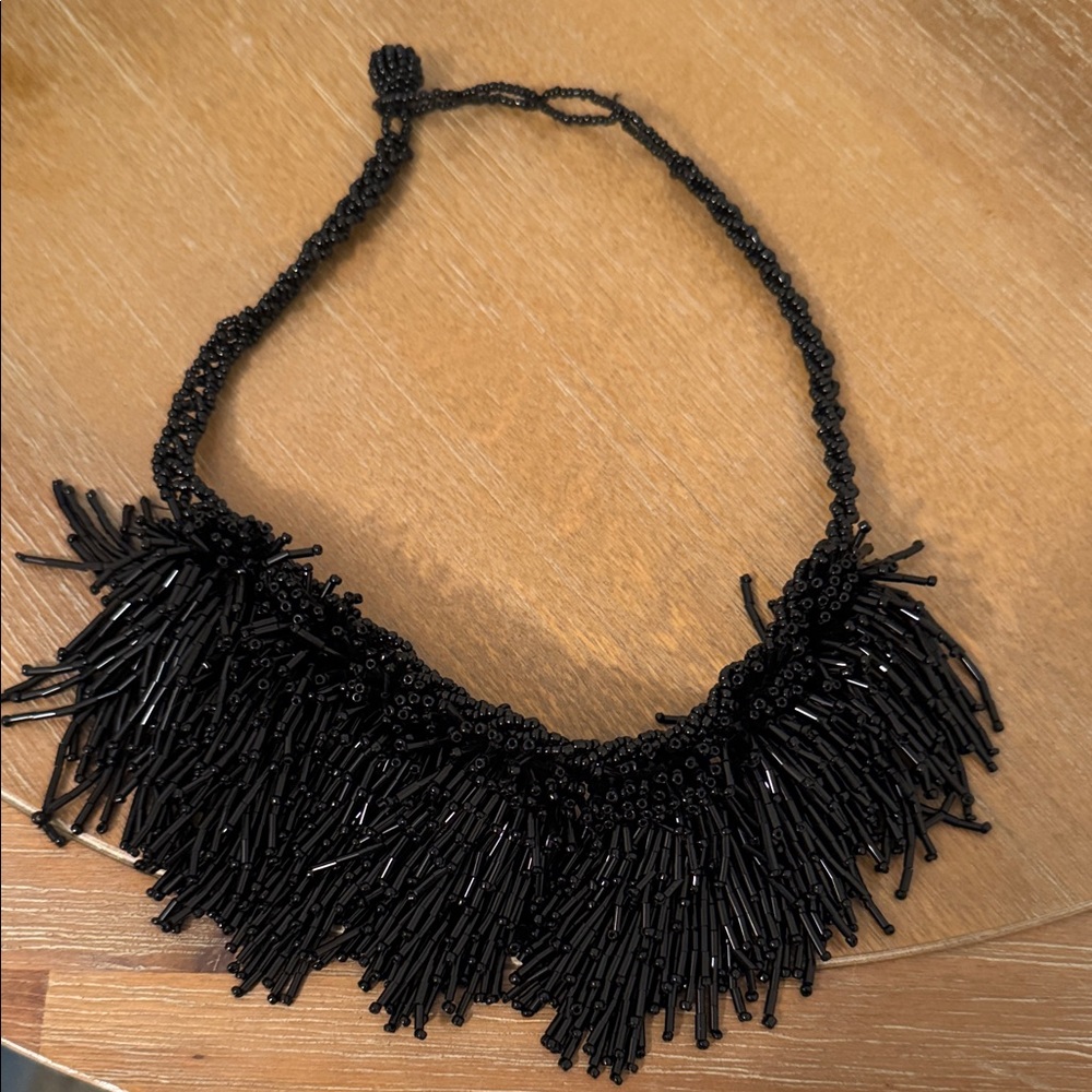 Elegant Black Beaded Necklace
